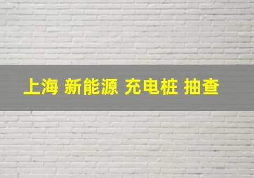 上海 新能源 充电桩 抽查